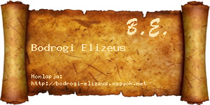 Bodrogi Elizeus névjegykártya